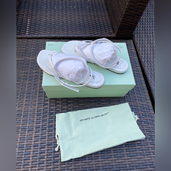 Off-White Zip-tie Leather Flat Sandals - Picture 8 of 13